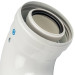 Stout Элемент дымохода конденсац. адаптер 90° DN60/100 м/п PP-FE c хомутом (совместим. с Vaillant, Ariston)